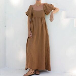 SOLAI Linen Maxi Dress